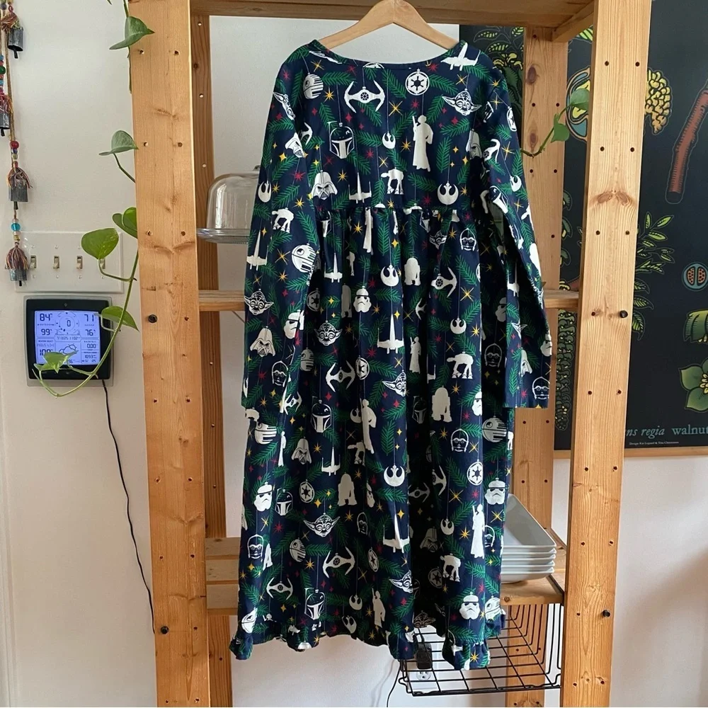 Hanna Andersson Star Wars Christmas Flannel Pajama Nightgown Dress 14